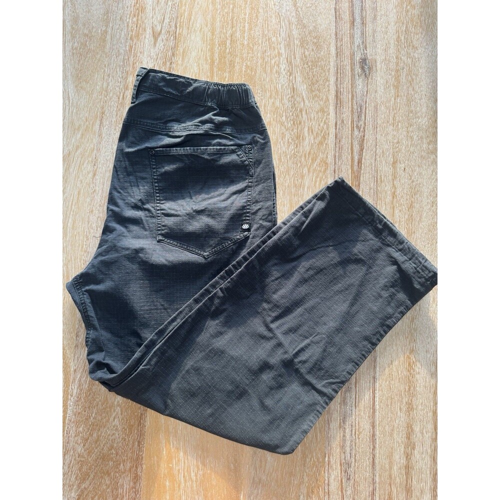 686 Everywhere Pant Men L Wide Black Charcoal Tech Hiking Trail 10 Pocket Flaw
